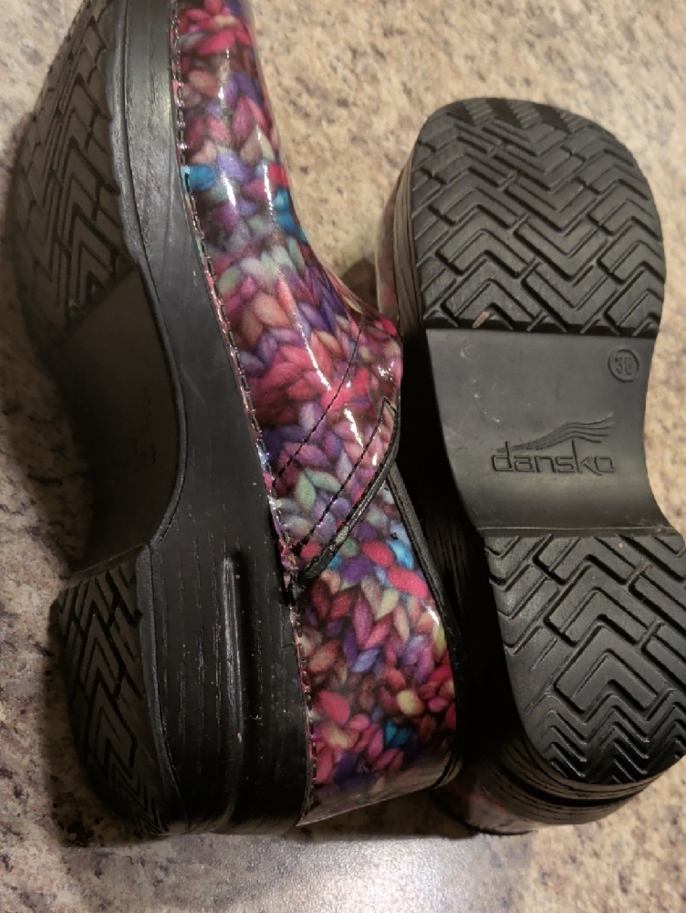Dansko Multi-Color Knit Print Clogs - Picture 5 of 7